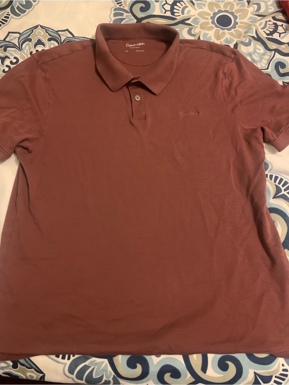 Calvin Klein Men's Polo in Muted Rose